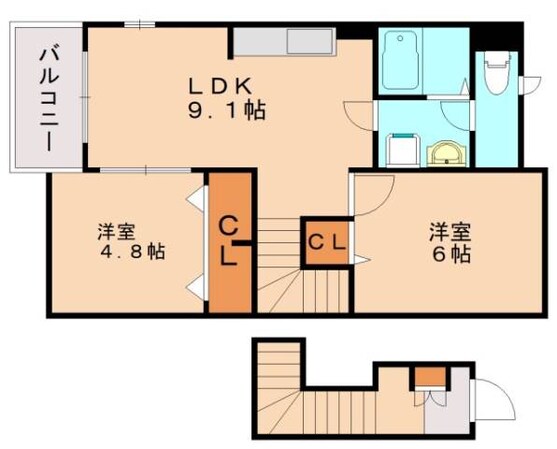 桂川駅 徒歩71分 2階の物件間取画像